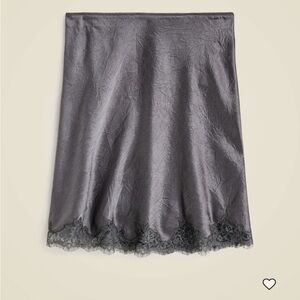 J Crew Gwen lace slip skirt - textured satin